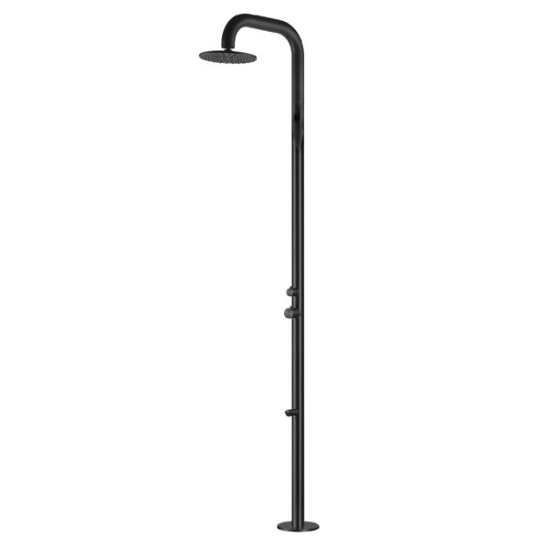 Pulsar Freestanding Outdoor Shower with Foot Wash and Rain Shower Head